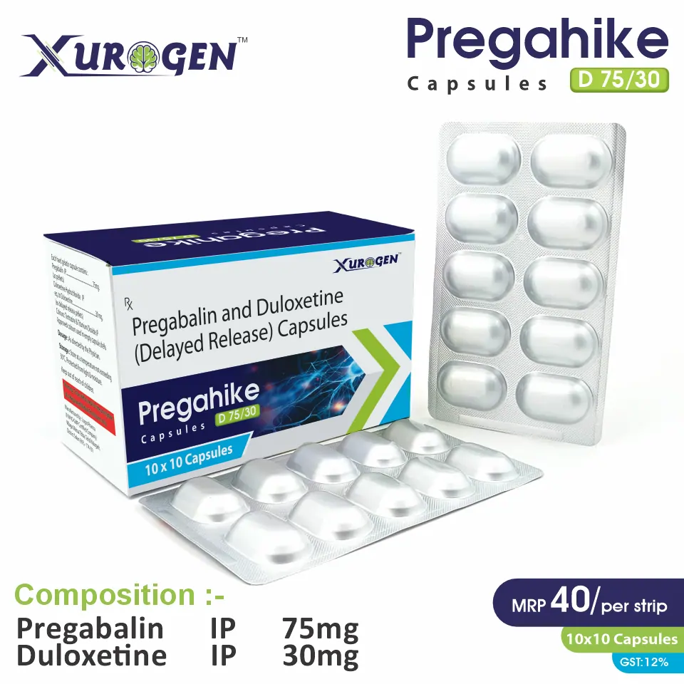 Pregabalin 75mg + Duloxetine 30mg, Delayed Release Capsule at the best price in PCD Pharma Franchise for Neuropathic Pain Reliever.